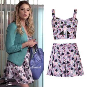 Topshop Panther Print Crop Top & Skirt SET Co-Ord ASO Hanna Marin